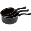 Casserole acier noir - Lot de 3 - Tous feux sauf induction