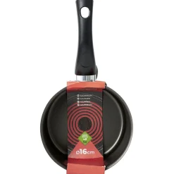 Casserole aluminium antiadhésive noir et rouge Ø 16 cm