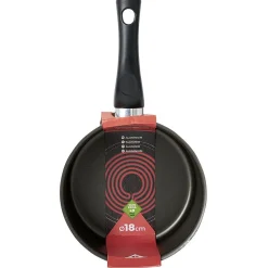 Casserole aluminium antiadhésive noir et rouge Ø 18 cm