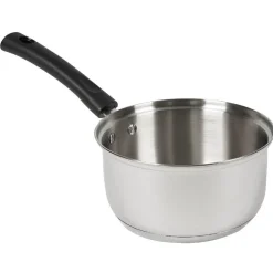 Casserole antiadhésive inox poignée bakélite noire