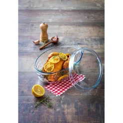 Cocotte ovale en verre transparent 4 L