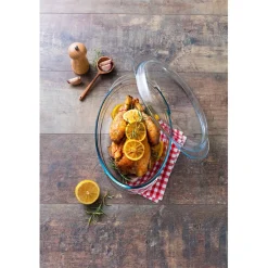Cocotte ovale en verre transparent 4 L