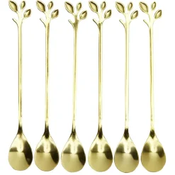 Coffret 6 petites cuillères inox doré