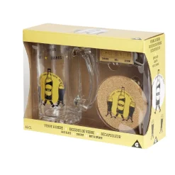 Coffret bière 3 pièces verre décapsuleur et sous-verre - 2 modèles