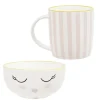 Coffret bol et mug en porcelaine sleepy rose