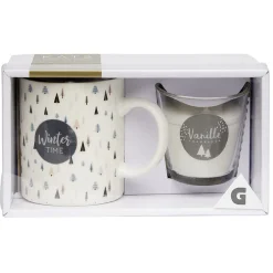 Coffret bougie avec mug porcelaine