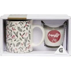 Coffret bougie avec mug porcelaine