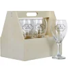 Coffret en bois avec 6 verres à vin "cuvée spéciale"