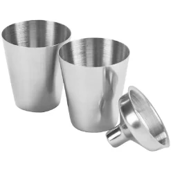 Coffret flasque whisky argentée shooters et entonnoir 20 cl