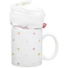 Coffret mug 330ml et tote bag coeur blanc et rose