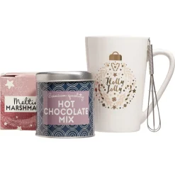 Coffret Mug XXL avec boisson et gourmandises Noël pailleté