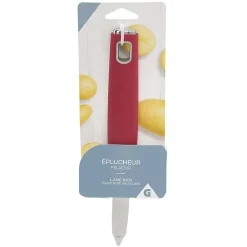 Économe inox manche plastique rouge