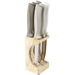 Coouteau à steak inox x6 et bloc en pin