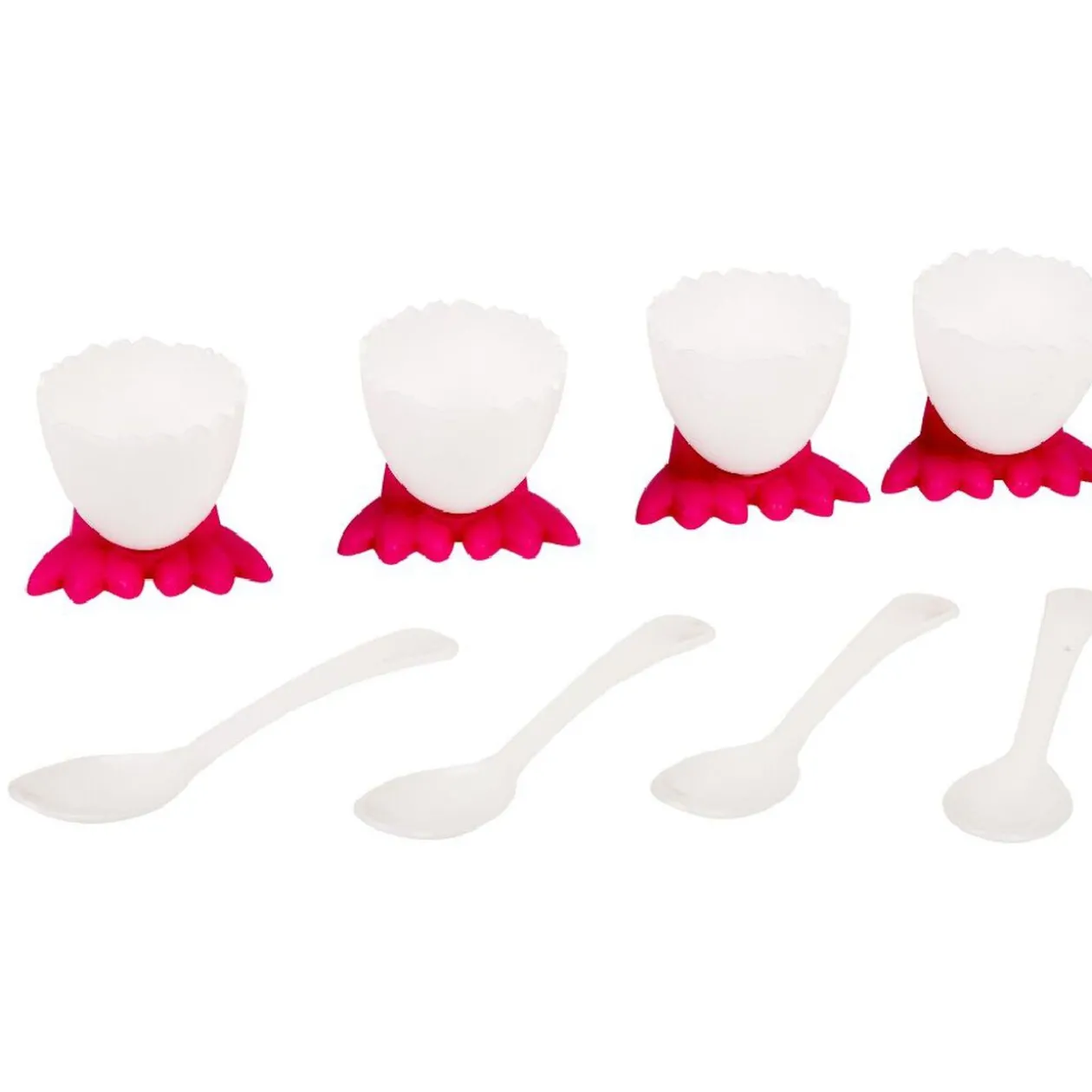 Coquetier en plastique forme oeuf x4