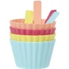 Coupelle à glace avec cuillère multicolore x4