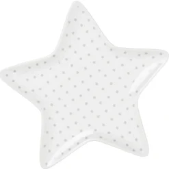 Coupelle blanche forme étoile à pois gris