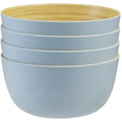 Coupelle bleu en bambou x 4