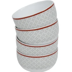 Coupelle design oreige bord orange et motifs gris x4