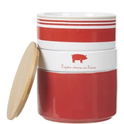 Coupelle empilable apéro rouge et blanc x3