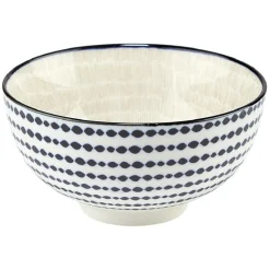 Coupelle en porcelaine décor blanc et bleu