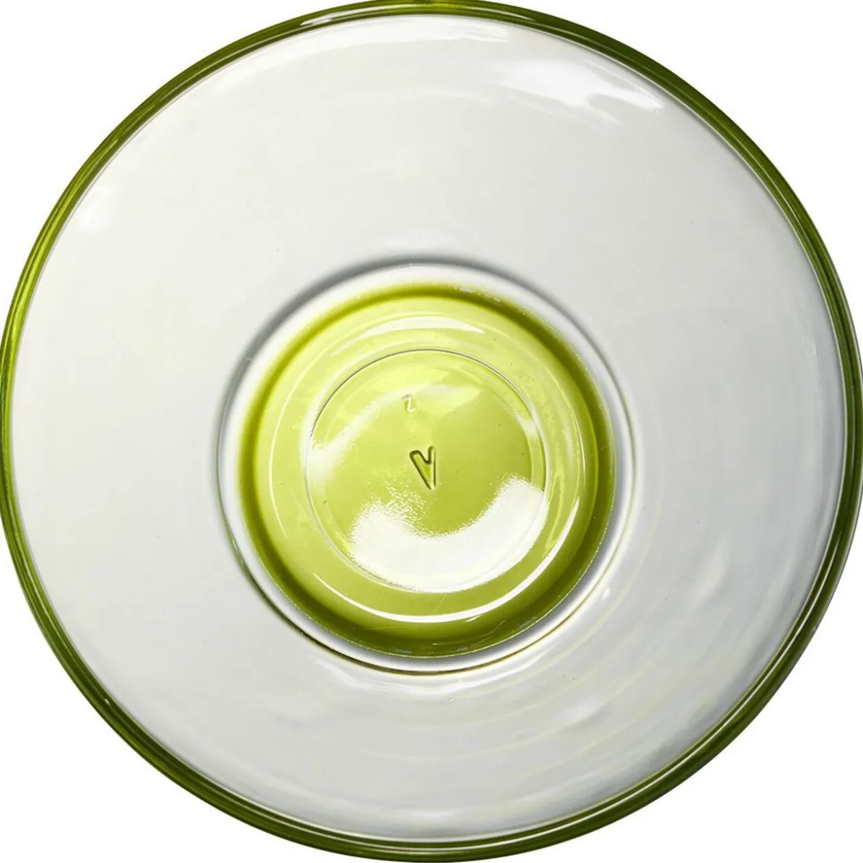 Coupelle en verre avec fond coloré