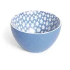 Coupelle porcelaine motif fleur bleue et blanche Ø13xH7,2cm