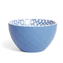 Coupelle porcelaine motif fleur bleue et blanche Ø13xH7,2cm