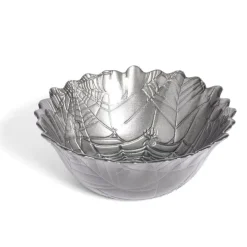 Coupelle ronde en verre design feuille gris Halloween Ø15cm