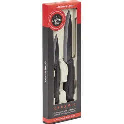 Couteau d'office et cuisine lame céramique x2