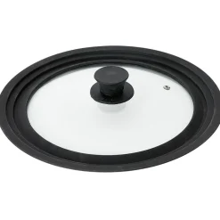 Couvercle en verre avec contour silicone noir Ø 30 cm