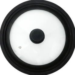 Couvercle en verre avec contour silicone noir Ø 30 cm