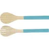 Couvert à salade jaune, rose ou bleu en bambou