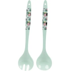 Couverts à salade décor oiseau tropical