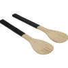 Couverts à salade noir en bambou x2