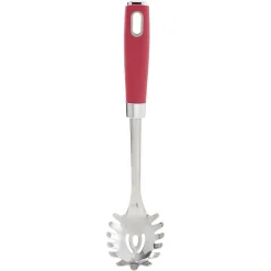 Cuillère à spaghetti en inox manche en polypropylène rouge