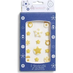 Décor sucré pour gâteau Noël doré Framboiselle 30g
