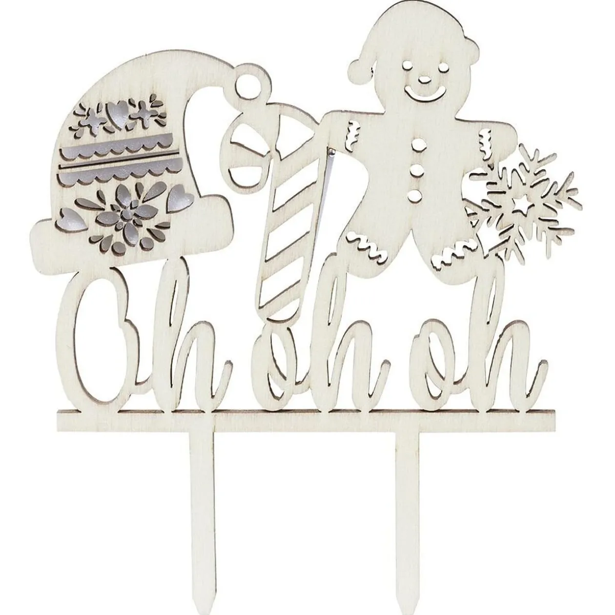 Décoration gâteau de Noël en bois beige