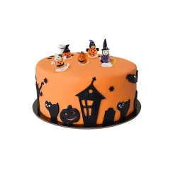 Décoration gâteau Halloween sorcière citrouille fantôme x5