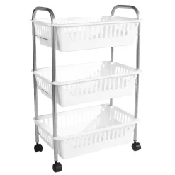 Desserte 3 niveaux à roulettes Metaltex
