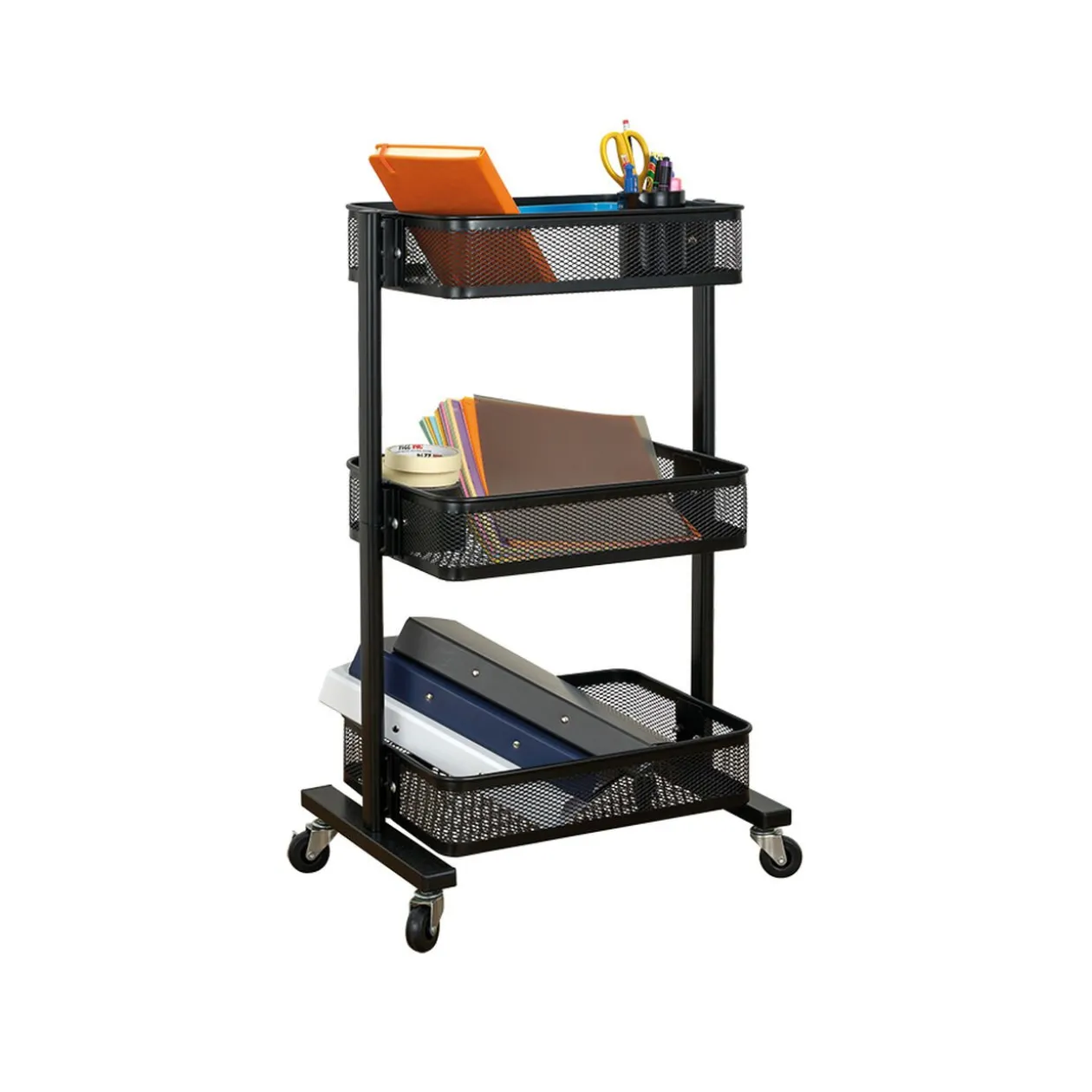 Desserte à roulettes noire