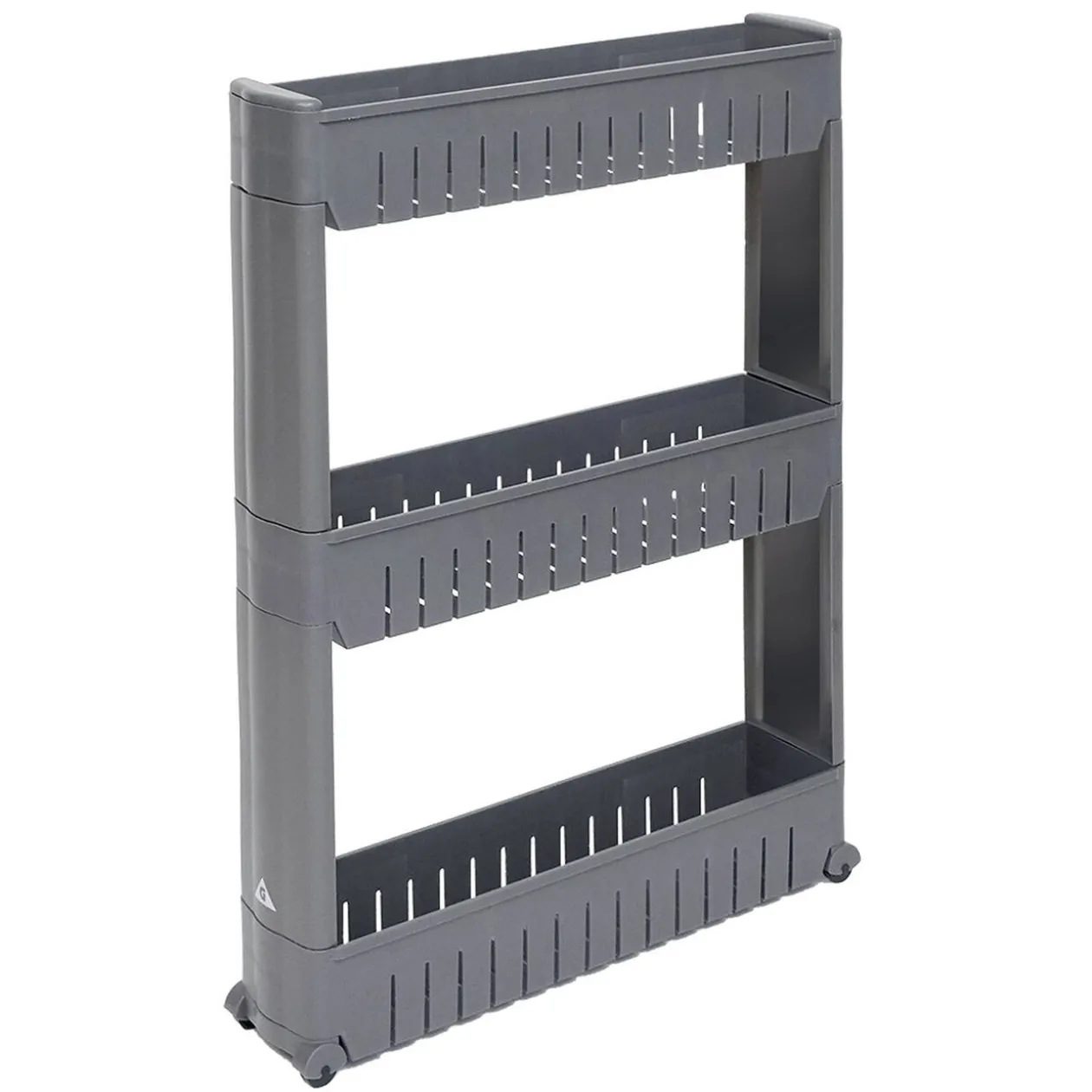 Desserte de cuisine à roulettes 3 niveaux gris 54,5x12,5xH.72cm