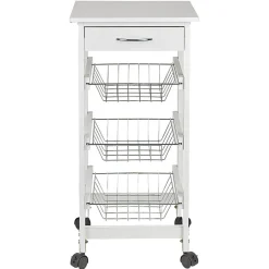 Desserte de cuisine mdf métal blanc gris