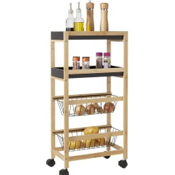 Desserte en bambou 4 niveaux