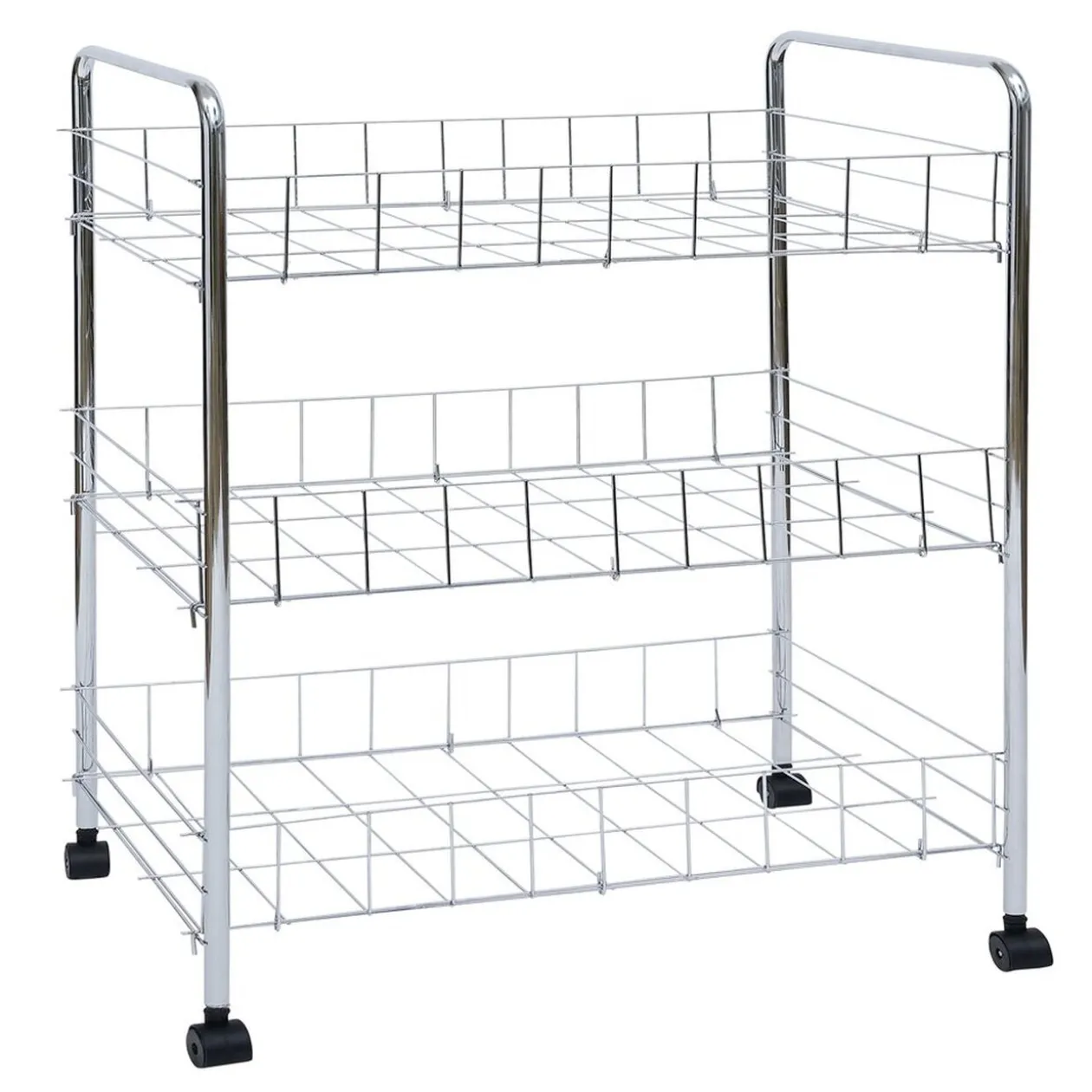 Desserte en métal 3 niveaux - 35,5xH66,5x26cm