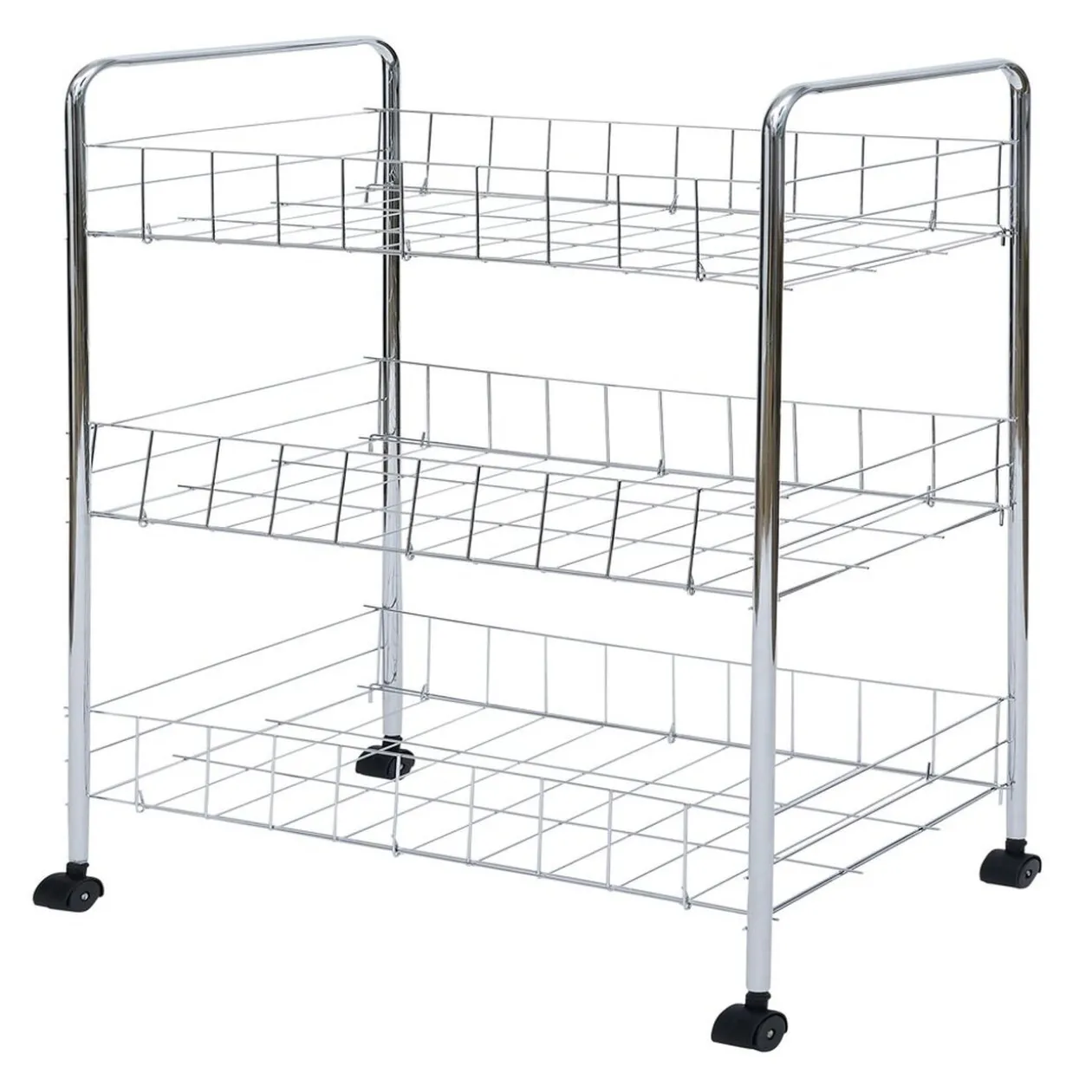 Desserte en métal 3 niveaux - 35,5xH66,5x26cm