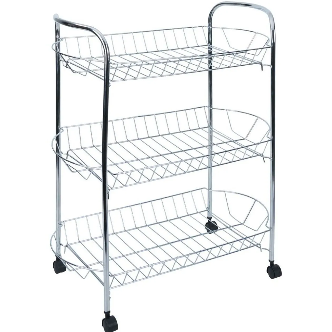 Desserte en métal gris 3 niveaux - L.51xl.26,5xH.57cm