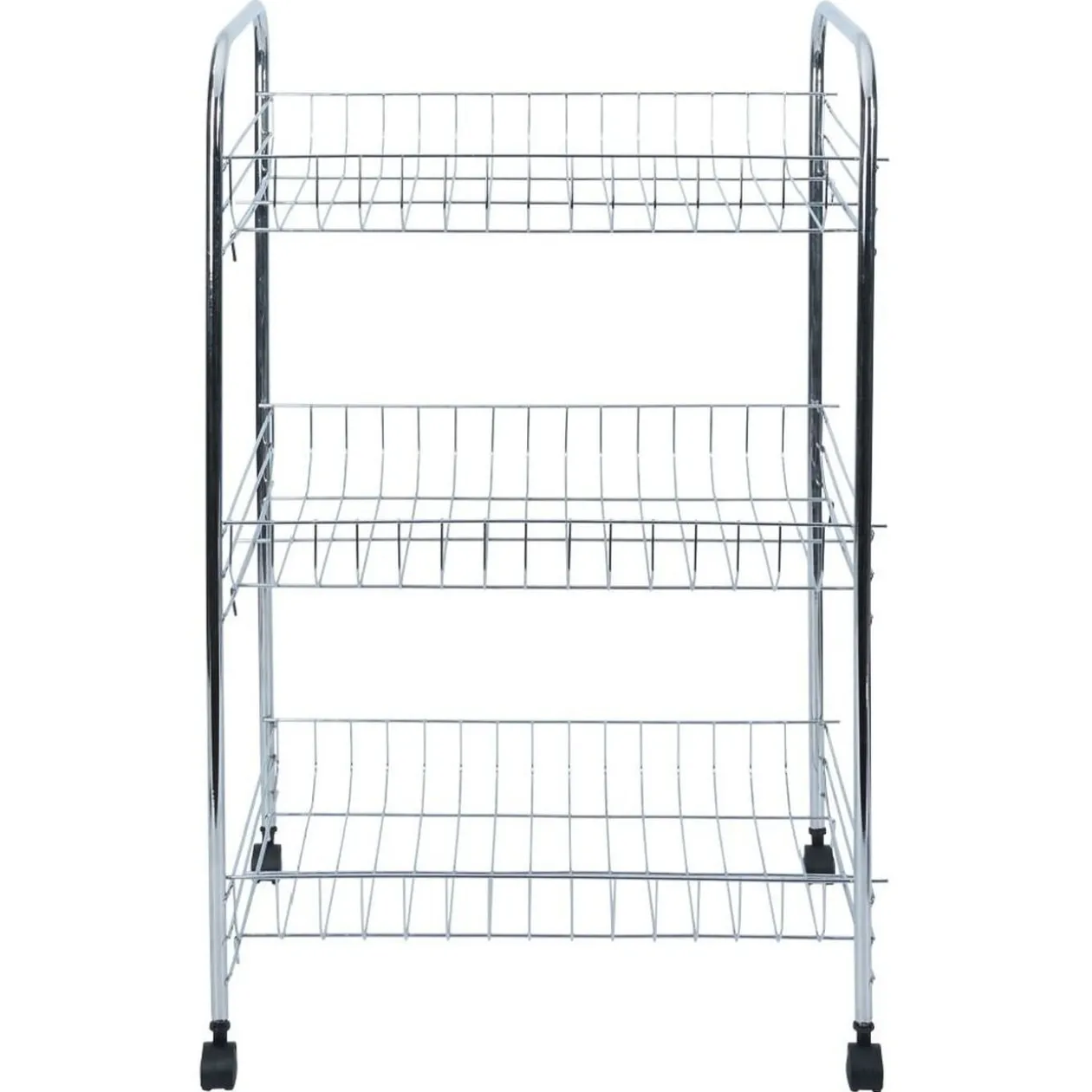 Desserte en métal gris 3 niveaux - L.41xl.26,5xH.61,5cm