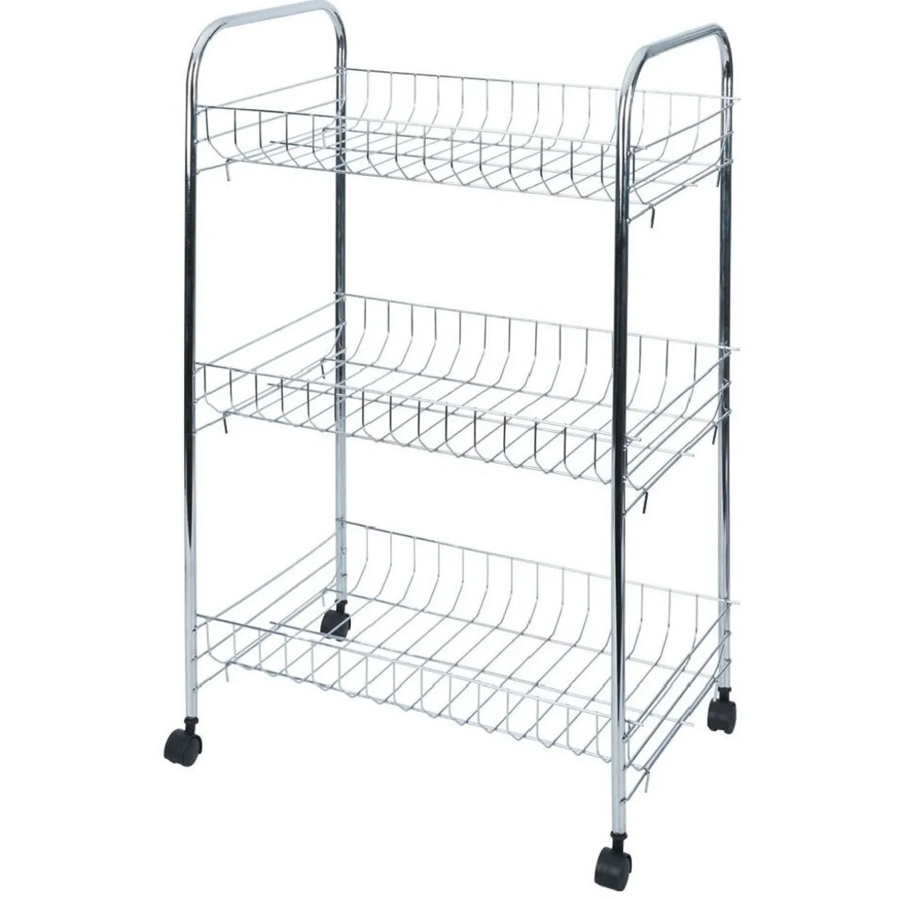 Desserte en métal gris 3 niveaux - L.41xl.26,5xH.61,5cm