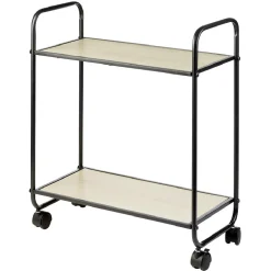 Desserte style industriel sur roulettes naturel et noir