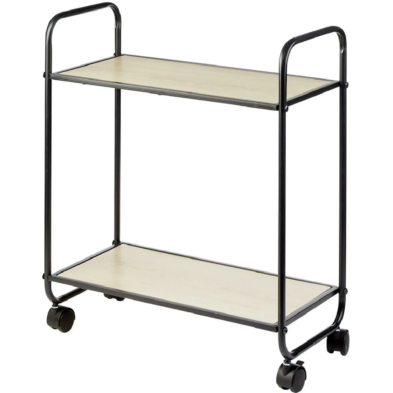 Desserte style industriel sur roulettes naturel et noir